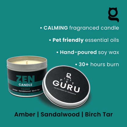 ZEN - amber sandalwood birch tar - calming candle, 190gm