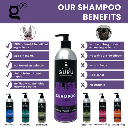 THE PET GURU DOG SHAMPOO BLISS UPLIFTING FRAGRANCE - NATURAL DOG GROOMING