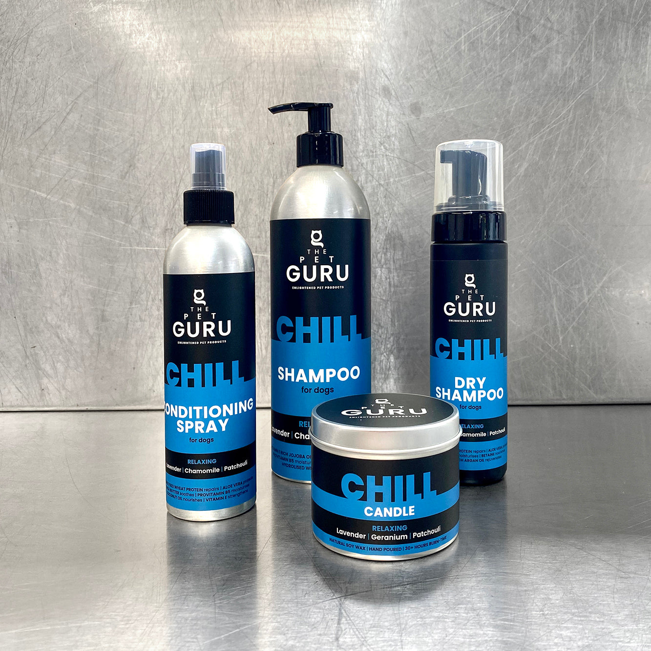 THE PET GURU CHILL RELAXING FRAGRANCE FAMILY PROFESSIONAL PET PRODUCTS