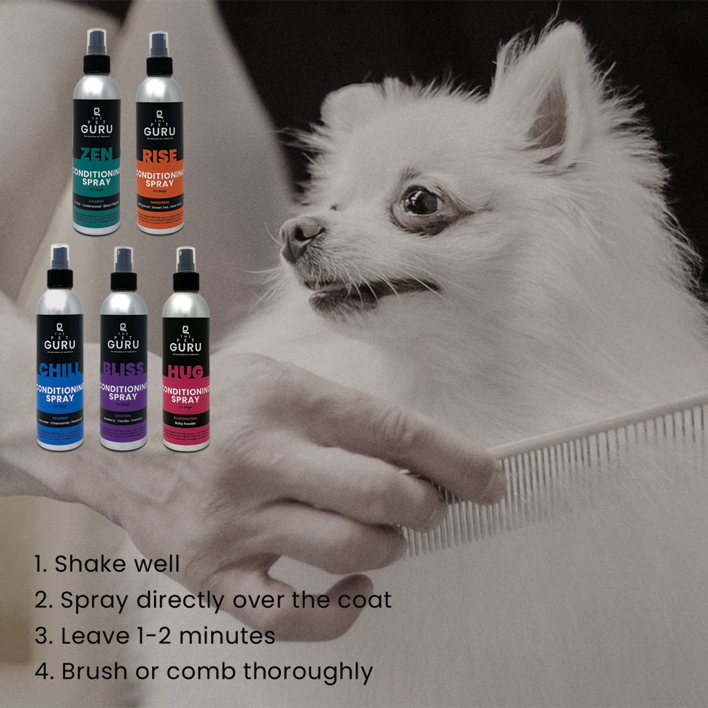 THE PET GURU CHILL RELAXING CONDITIONING SPRAY FOR DOGS - DOG GROOMING - DOG COLOGNE