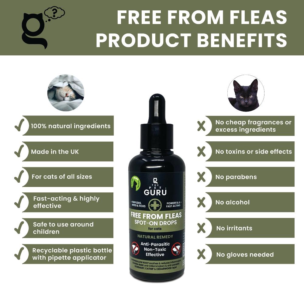 the pet guru natural flea spot on treatment for cats product benefits