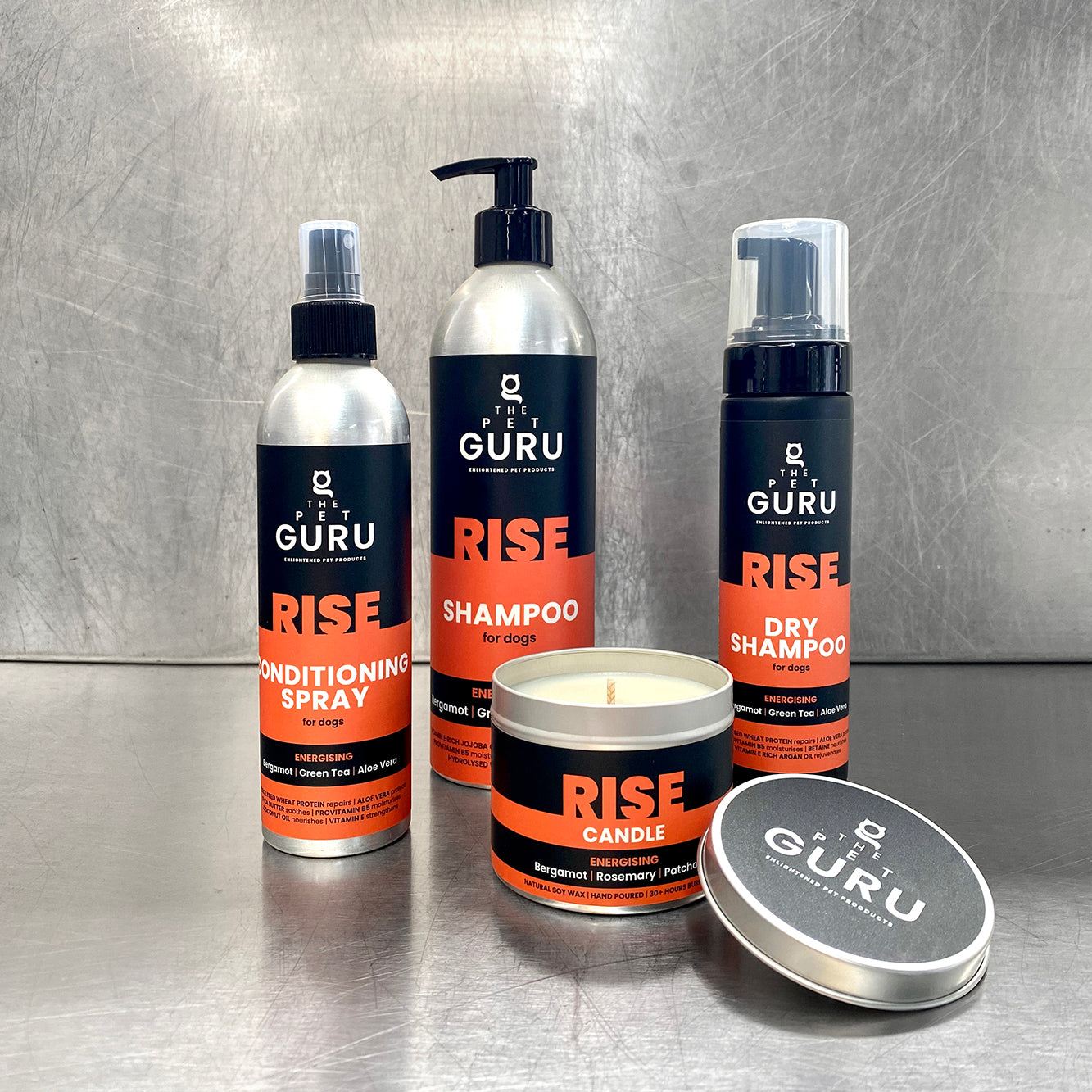 THE PET GURU RISE ENERGISING FRAGRANCE FAMILY PROFESSIONAL PET PRODUCTS