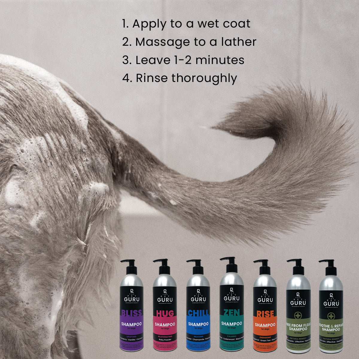 THE PET GURU DOG SHAMPOO BLISS UPLIFTING FRAGRANCE - NATURAL DOG GROOMING