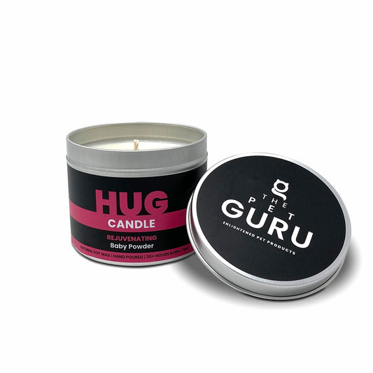 THE PET GURU HUG REJUVENATING BABY POWDER SOY WAX VEGAN CANDLE