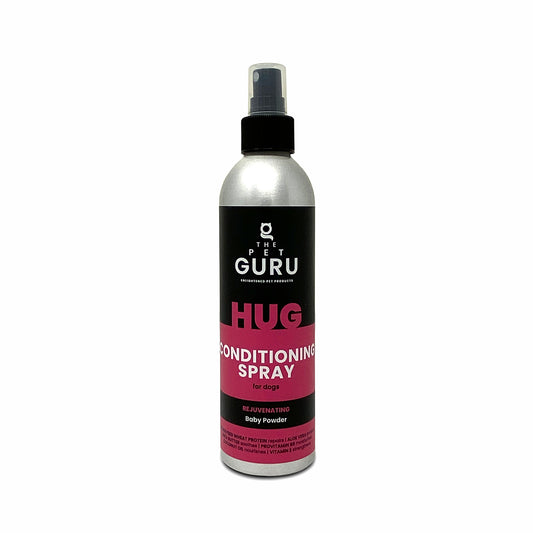 THE PET GURU PROFESSIONAL CONDITIONING GROOMING SPRAY HUG BABY POWDER REJUVENATING