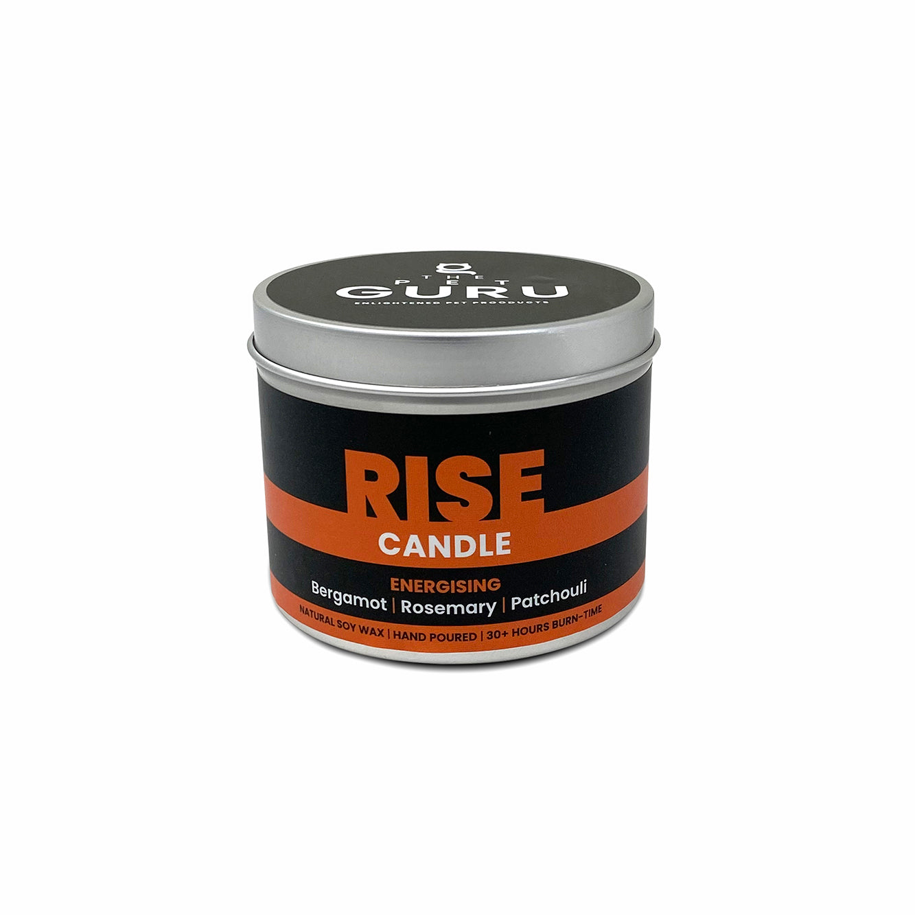 THE PET GURU RISE ENERGISING BERGAMOT ROSEMARY PATCHOULI SOY WAX VEGAN CANDLE