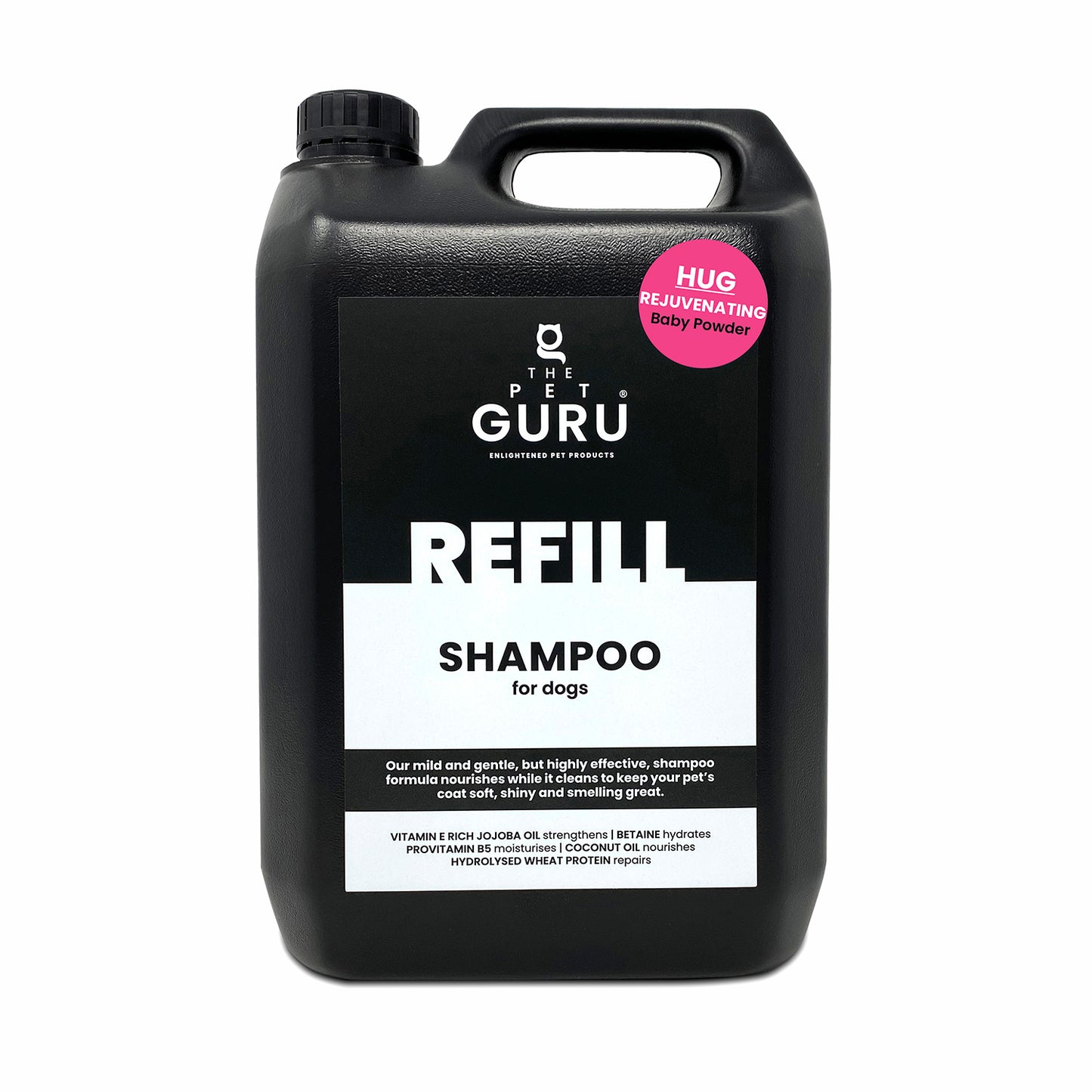 THE PET GURU NATURAL DOG SHAMPOO REFILL HUG BABY POWDER REJUVENATING FRAGRANCE