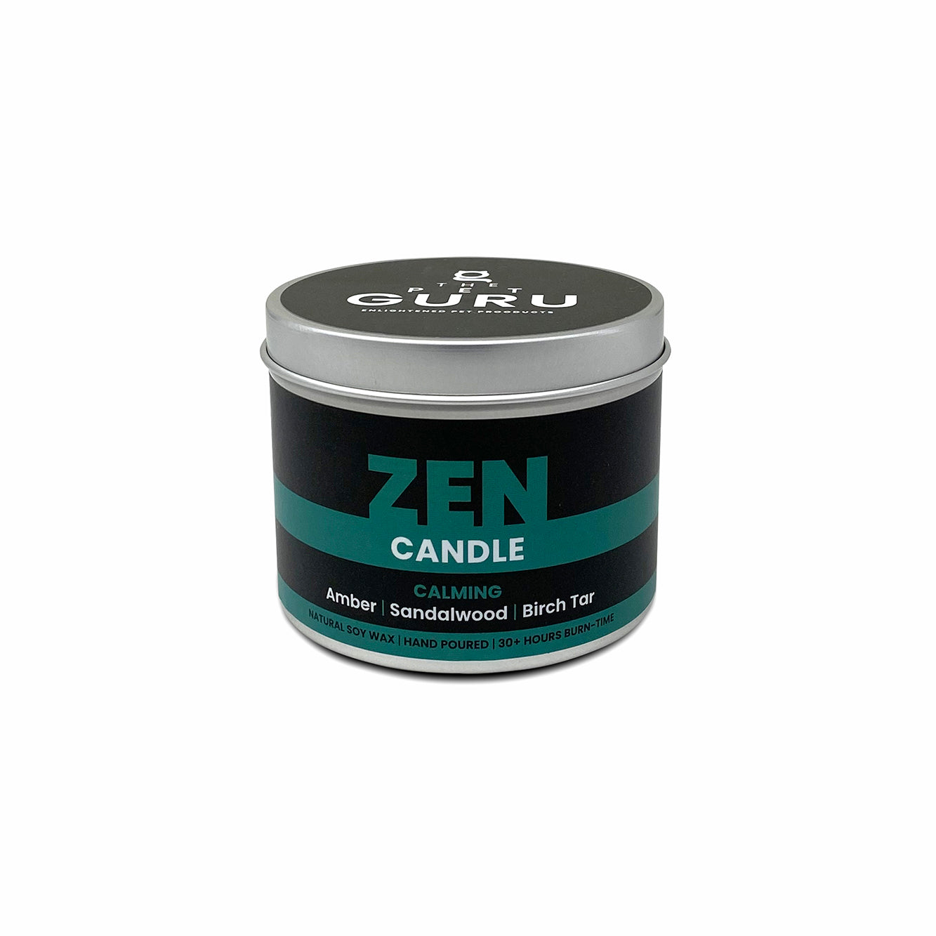 THE PET GURU ZEN CALMING AMBER SANDALWOOD BIRCH TAR SOY WAX VEGAN CANDLE