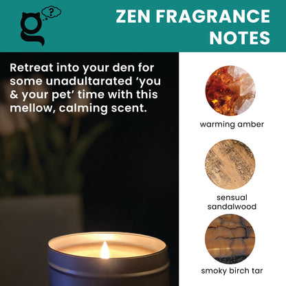 ZEN - amber sandalwood birch tar - calming candle, 190gm